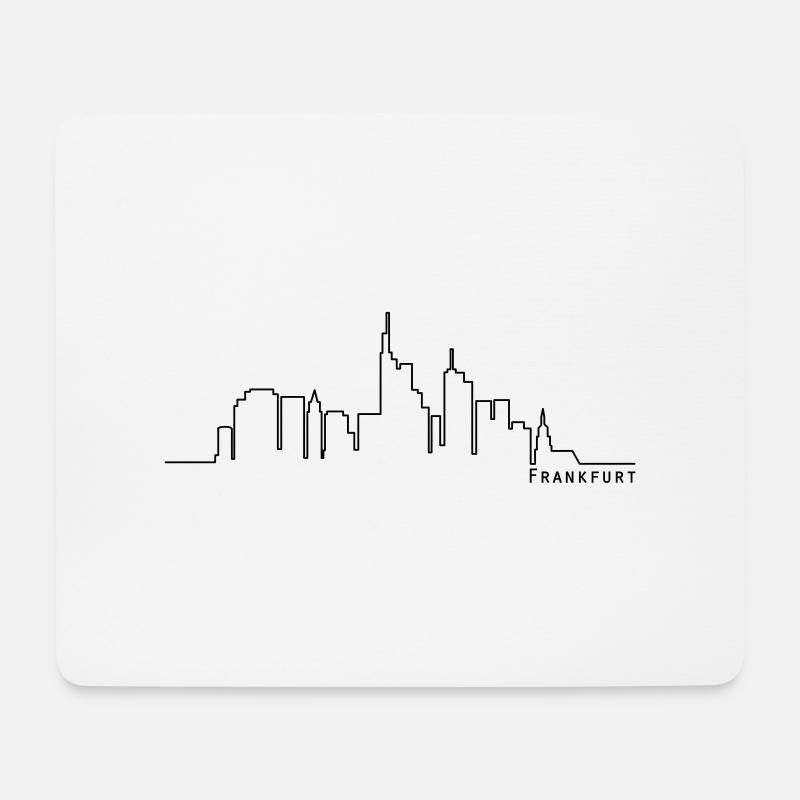Frankfurt Skyline - Mousepad (Querformat) - Weiß