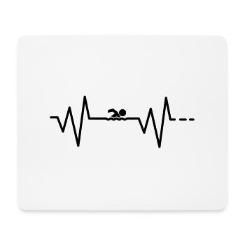 Heartbeat swimming / swimming / sports / hobbies - Mouse Pad (horizontal) - white - Front