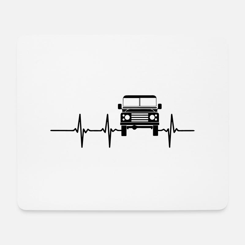Heart beat Landy Defender - Mousepad (Querformat) - Weiß