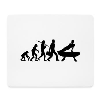 evolution gymnastics silhouette man on pommel - Mouse Pad (horizontal) - white - Front
