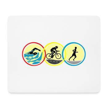 Triathlon - Tapis de souris (format paysage) - blanc - Devant
