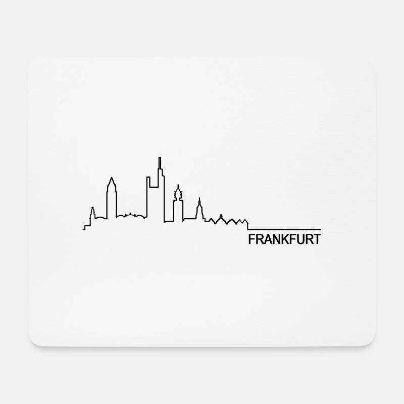 Skyline Frankfurt - Mousepad (Querformat) - Weiß
