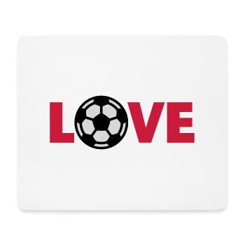 Fußball – Love (I Love Football) - Mousepad (Querformat) - Weiß - Vorne