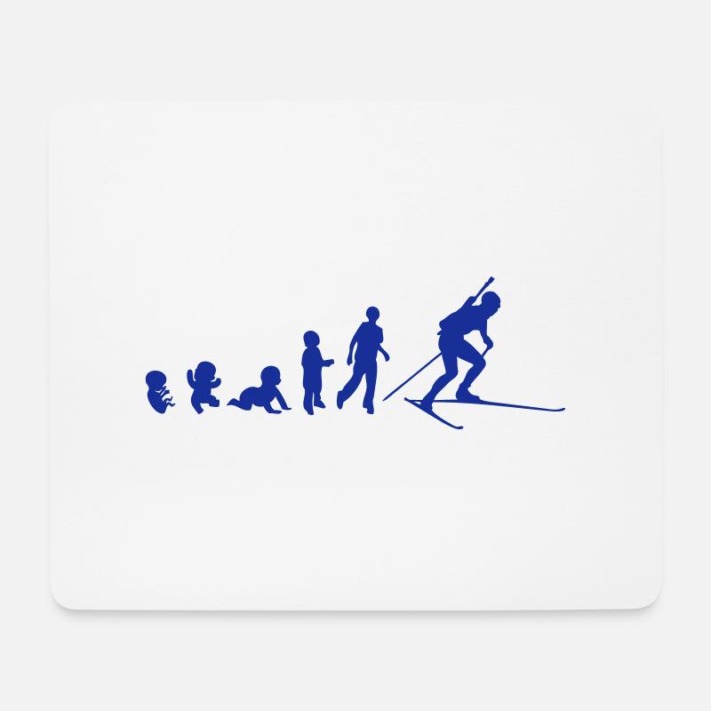 Evolution Biathlon Skilanglauf erwachsenes Baby - Mousepad (Querformat) - Weiß