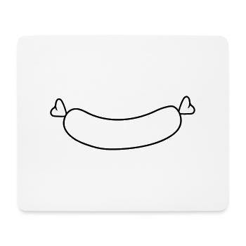 cool 2 coeurs saucisse griller hot dog gri - Tapis de souris (format paysage) - blanc - Devant