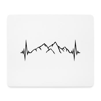 frequency pulse heartbeat mountains mountains excursion wan - Mouse Pad (horizontal) - white - Front