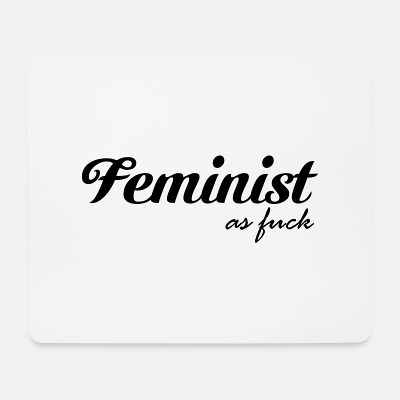 Feminist as fuck - Mousepad (Querformat) - Weiß