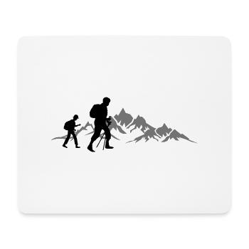 Sport - Berge Wanderer - Mousepad (Querformat) - Weiß - Vorne
