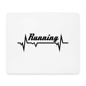 Running and ECG heartbeat - Mouse Pad (horizontal) - white - Front
