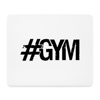 hashtag cool design gym texte logo poids haltères - Tapis de souris (format paysage) - blanc - Devant