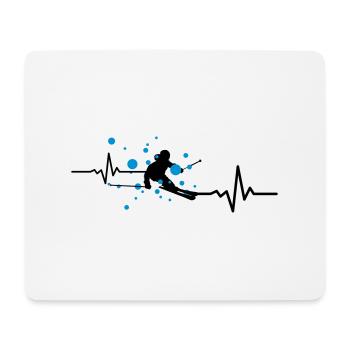 Winter - Skifahrer Puls - Mousepad (Querformat) - Weiß - Vorne