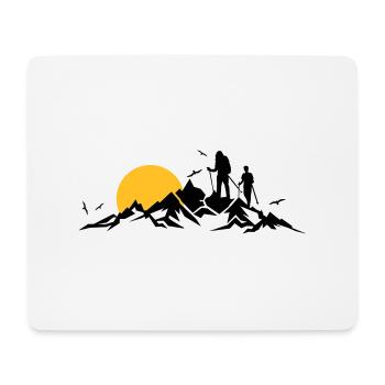Natur - Berge Wanderer - Mousepad (Querformat) - Weiß - Vorne