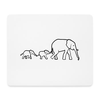 Elephant mother and baby elephants - Mouse Pad (horizontal) - white - Front