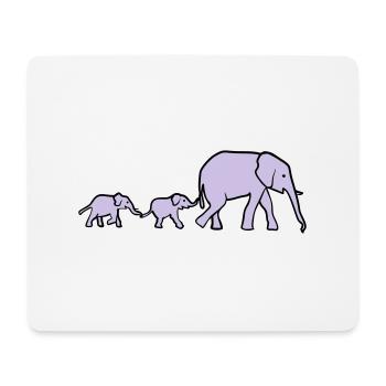 Elephant mother and baby elephants - Mouse Pad (horizontal) - white - Front