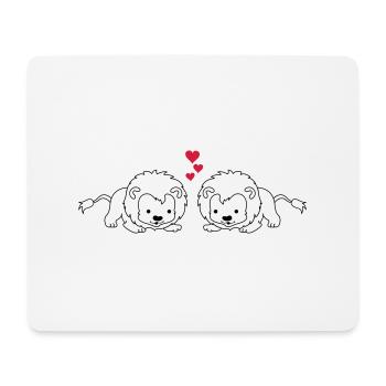 verliebte_baby_loewen_001 - Mousepad (Querformat) - Weiß - Vorne