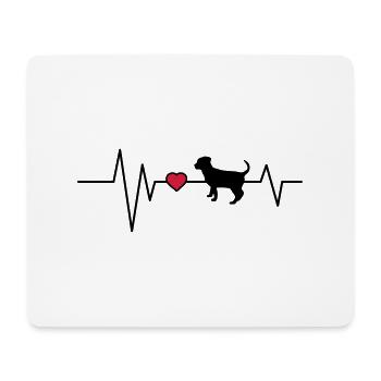 Heartbeat Dog Pup - Mouse Pad (horizontal) - white - Front