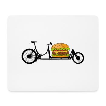 Vélo cargo avec hamburger - Tapis de souris (format paysage) - blanc - Devant