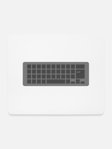 Computer Tastatur Keyboard - Mousepad (Querformat) - Weiß
