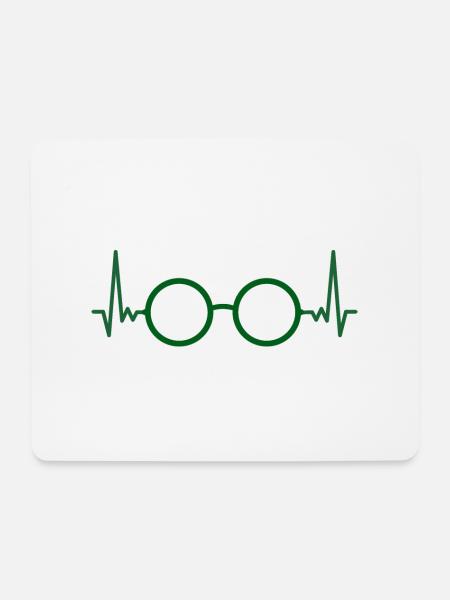 EKG Brille Optiker Geschenk Augenoptiker - Mousepad (Querformat) - Weiß