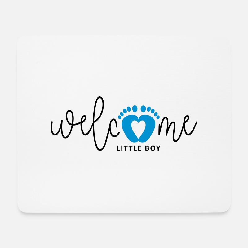 Baby Junge ist geboren. Geburtskarten. - Mousepad (Querformat) - Weiß