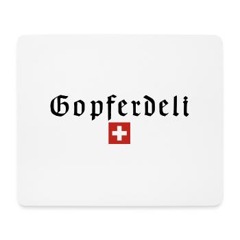 Schweizer Dialekt, Berge Skifahren Fondue Raclette - Mousepad (Querformat) - Weiß - Vorne