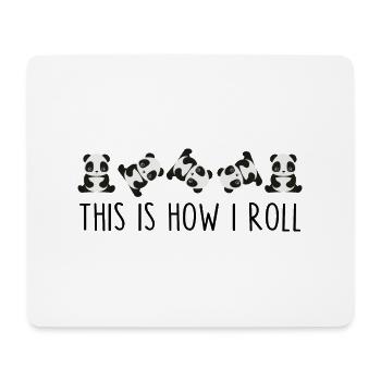 So rolle ich Panda - Mousepad (Querformat) - Weiß - Vorne