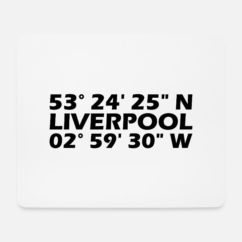 Liverpool Koordinaten - Mousepad (Querformat) - Weiß