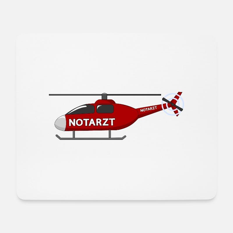 Hubschrauber Notazt - Mousepad (Querformat) - Weiß