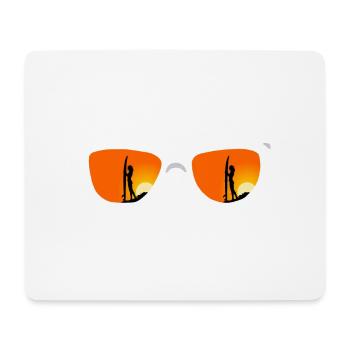 Sunglasses, Surfergirl, Sunset - Mousepad (Querformat) - Weiß - Vorne
