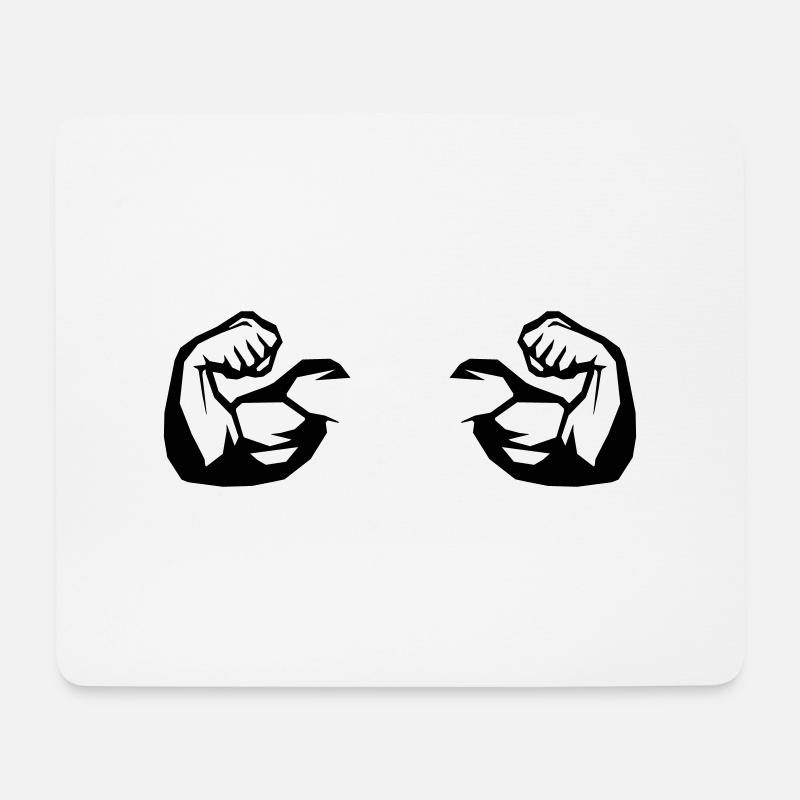 Muskeln Bizeps 2 - Mousepad (Querformat) - Weiß