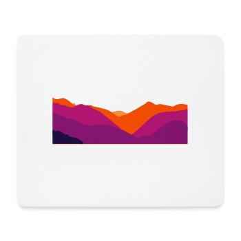 Bergsilouette Colorful - Mousepad (Querformat) - Weiß - Vorne
