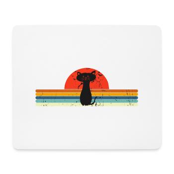 Cat Vintage retro sunset - Mouse Pad (horizontal) - white - Front