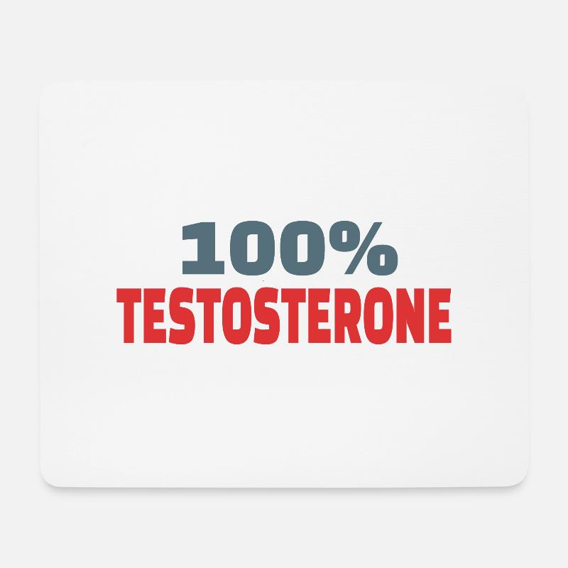 100% Testosteron - Mousepad (Querformat) - Weiß