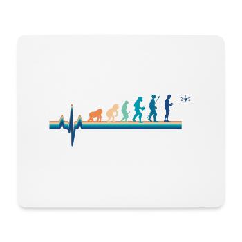 Evolution Heartbeat Drohne - Mousepad (Querformat) - Weiß - Vorne