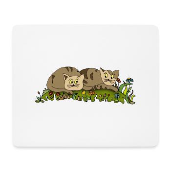 Katzen - Mousepad (Querformat) - Weiß - Vorne
