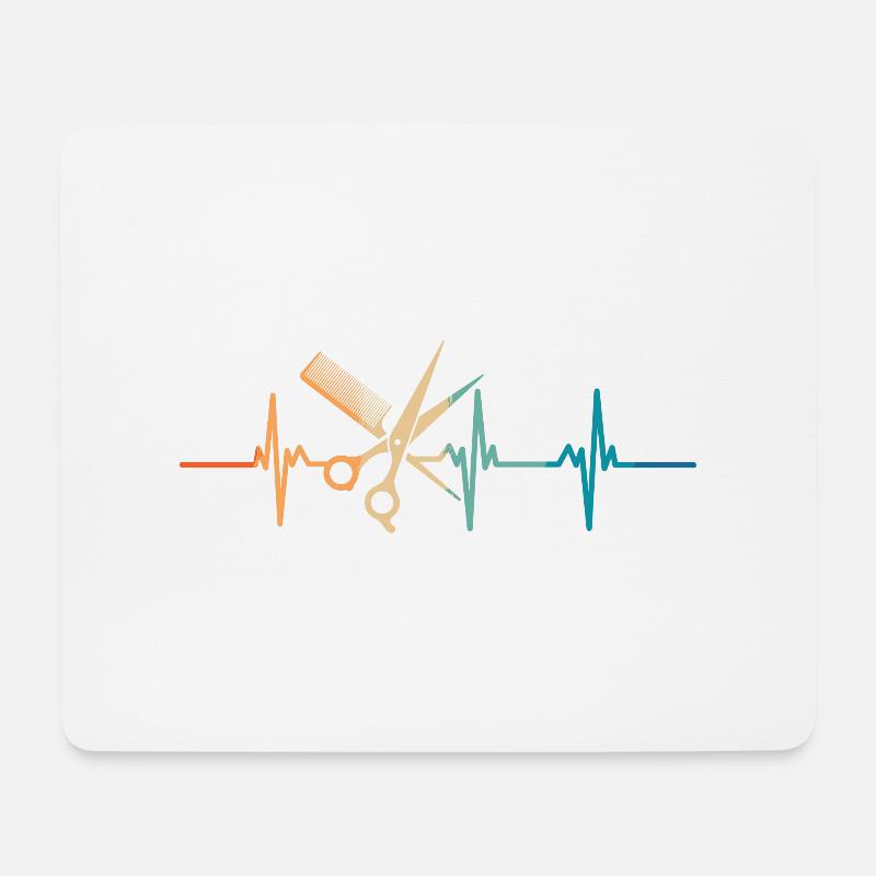 Friseur Herzschlag - Mousepad (Querformat) - Weiß