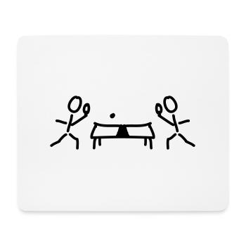 Tischtennis Platte und Schläger - Mousepad (Querformat) - Weiß - Vorne