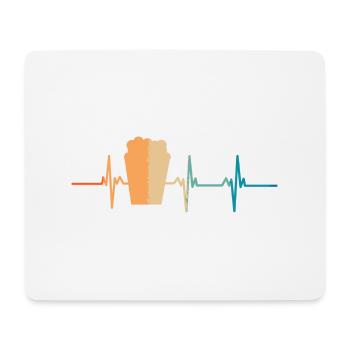 Popcorn-Herzschlag - Mousepad (Querformat) - Weiß - Vorne