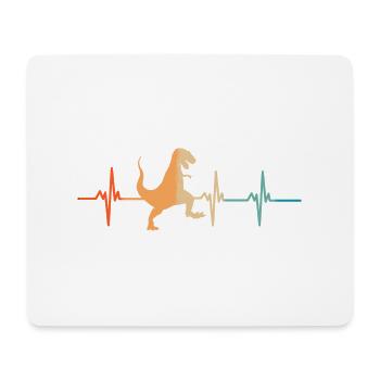 Herzschlag-Dinosaurier - Mousepad (Querformat) - Weiß - Vorne