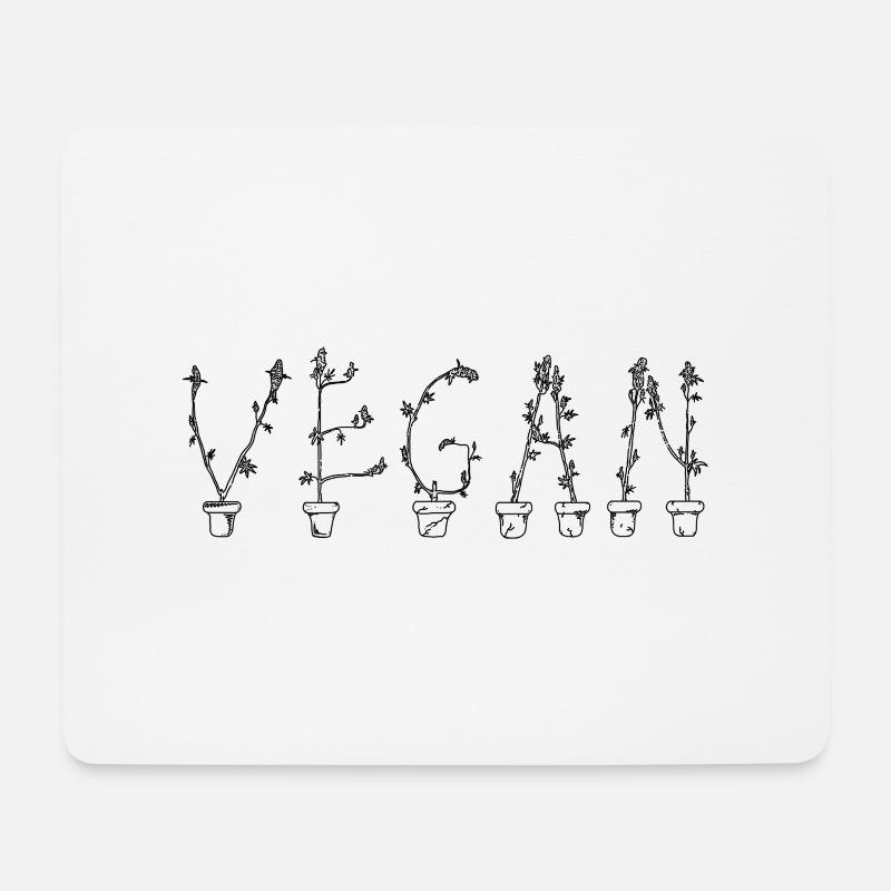 VEGAN - Mousepad (Querformat) - Weiß