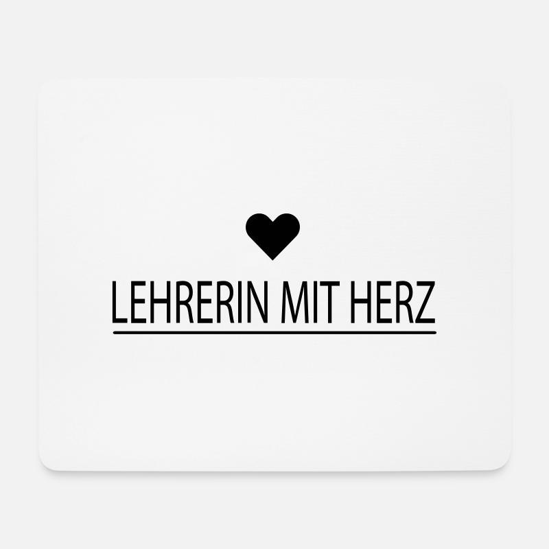 Lehrerin mit Herz - personalisierbar - Mousepad (Querformat) - Weiß