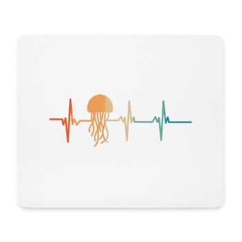 Herzschlag-Quallen - Mousepad (Querformat) - Weiß - Vorne