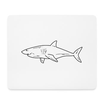 minimalistischer Hai - Mousepad (Querformat) - Weiß - Vorne