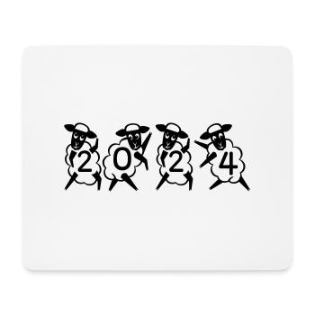 2024 Jahreszahl Datum Zahl Anno Kalenderjahr Sheep - Mousepad (Querformat) - Weiß - Vorne