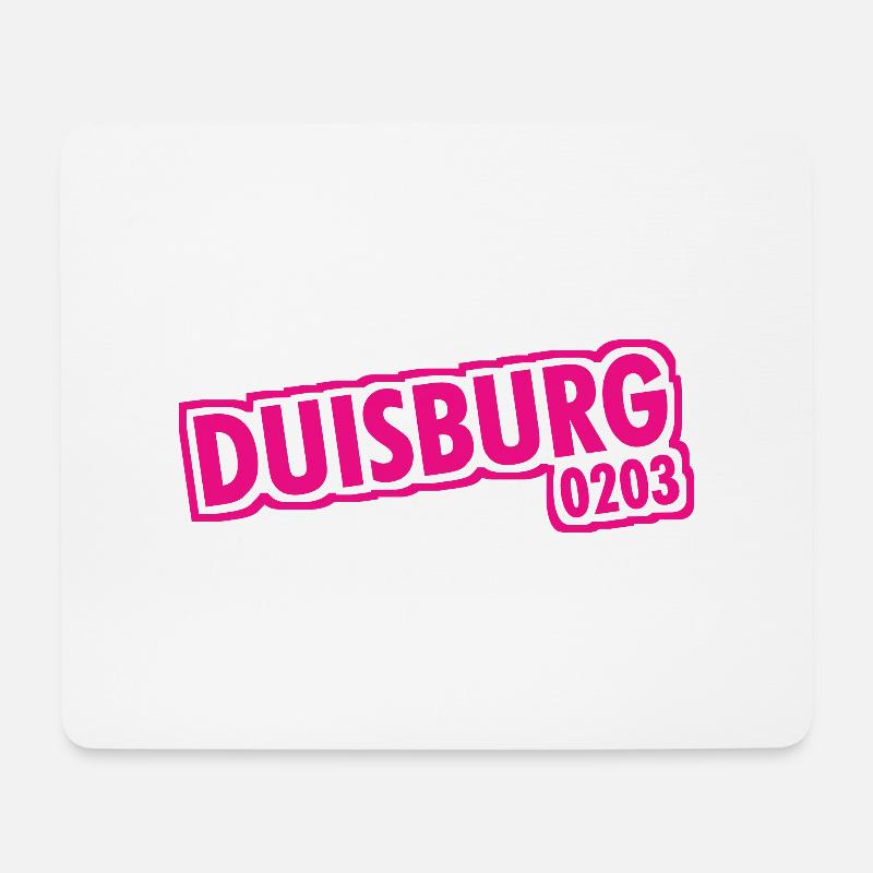 Duisburg - 0203 - Vorwahl - NRW - Ruhrpott - Mousepad (Querformat) - Weiß
