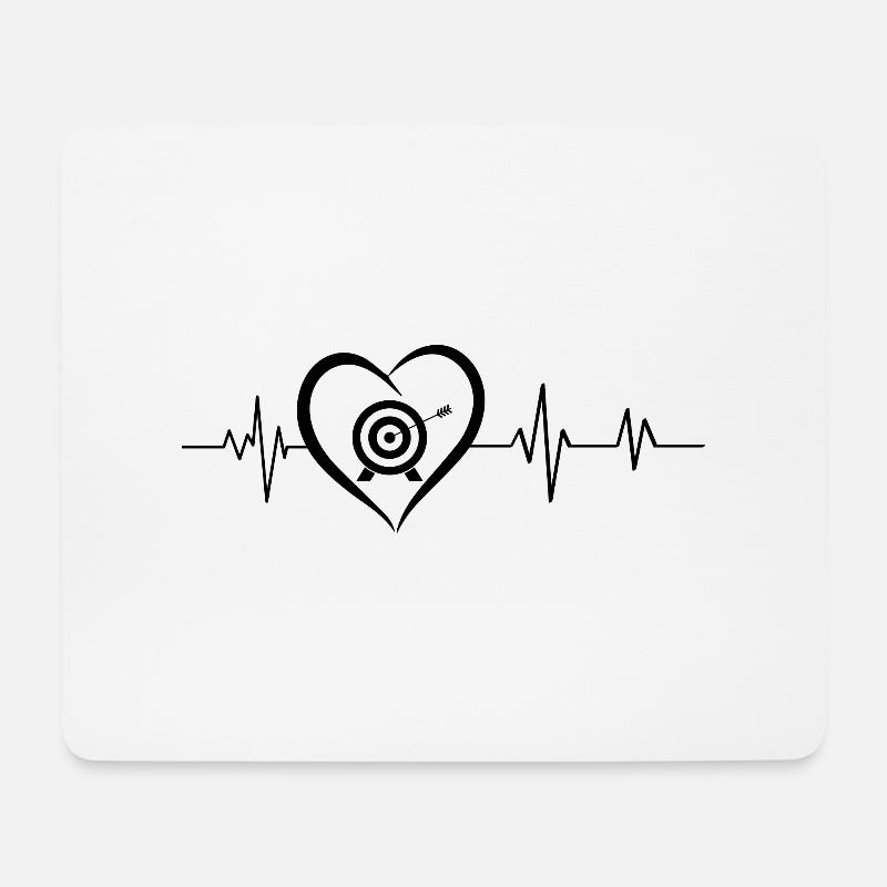 Herzschlag-Bogenschießen - Mousepad (Querformat) - Weiß