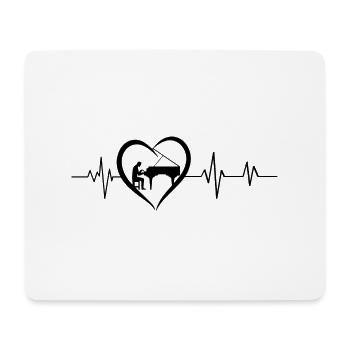 Herzschlag Klavier - Mousepad (Querformat) - Weiß - Vorne