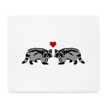 Raccoons in love - Mouse Pad (horizontal) - white - Front
