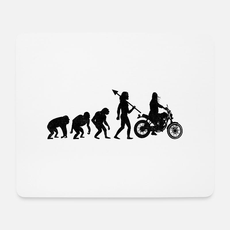 Evolution Motorrad Biker Mutter Motorrad Motorrad Motorrad - Mousepad (Querformat) - Weiß