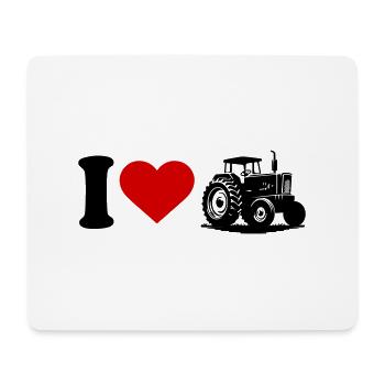 I love Herz Traktor - Mousepad (Querformat) - Weiß - Vorne